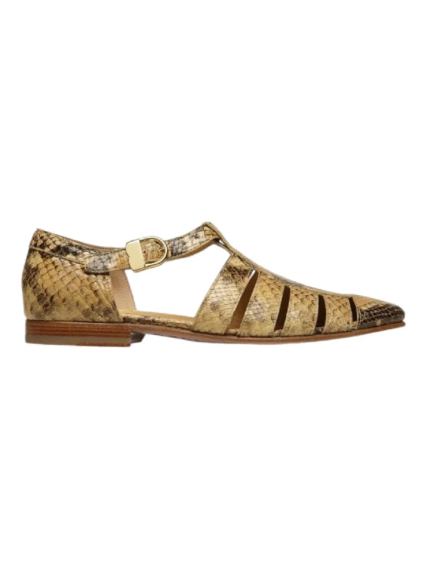 Bally Gabry 6304337 Men's Animal Print Leather Sandals