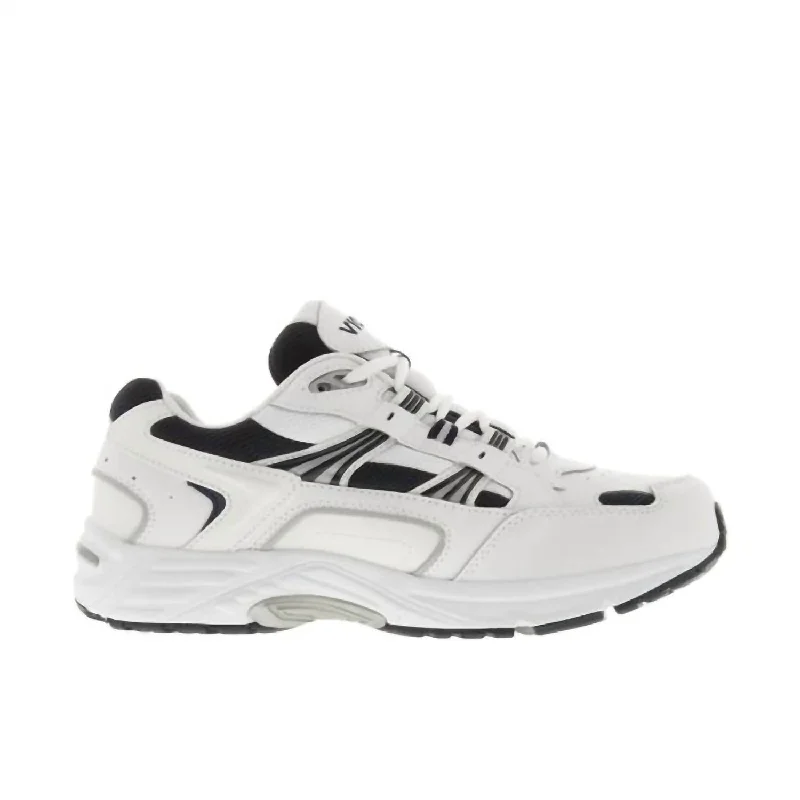 Men's Orthaheel Technology Walker Shoes - Wide Width In White/navy