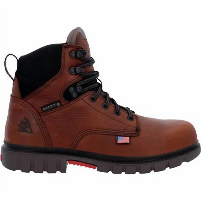 Men's Worksmart 6" Waterproof Composite Toe Work Boot - Medium Width In Brown