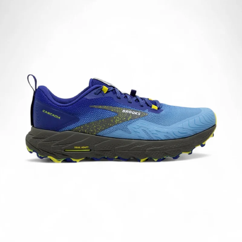 Mens Cascadia 17 Trail Running Shoes In Blue /surf The Web/sulpher