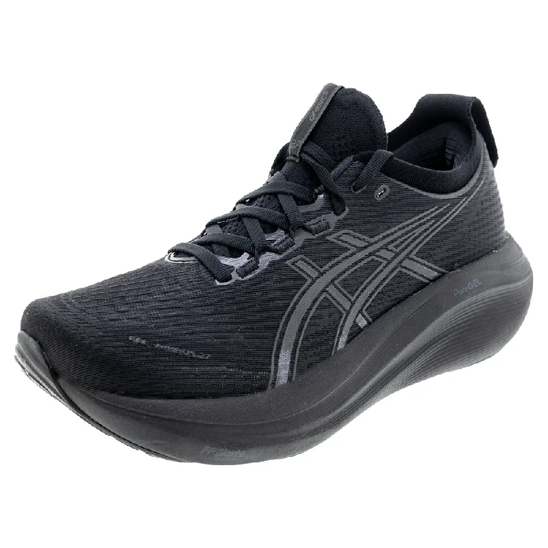 Men`s GEL-Nimbus 27 Running Shoes Black and Graphite Grey