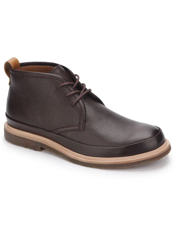 Donovan Mens Leather Lace-Up Chukka Boots