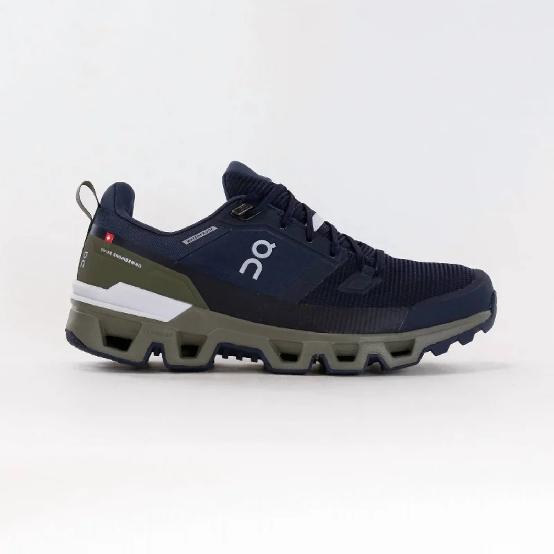 Men's On Cloudwander Waterproof Running Sneakers In Midnight/olive