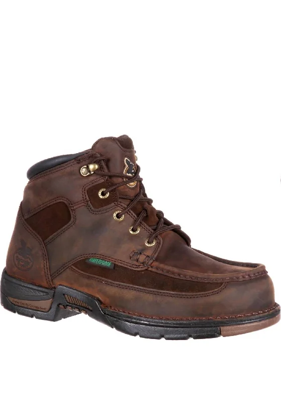 Men's Moc Toe Athens Work Boot - Wide In Brown