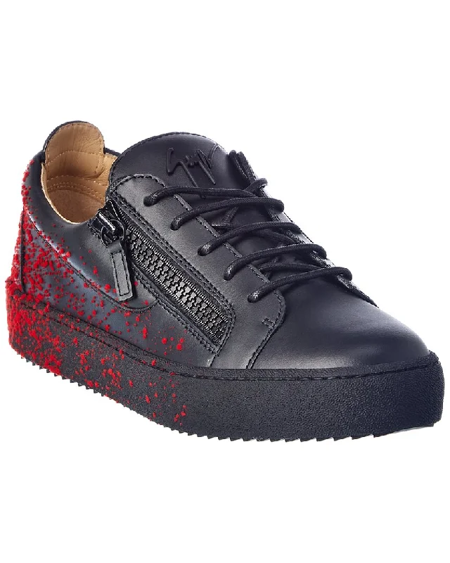 Giuseppe Zanotti Flocked Leather Sneaker