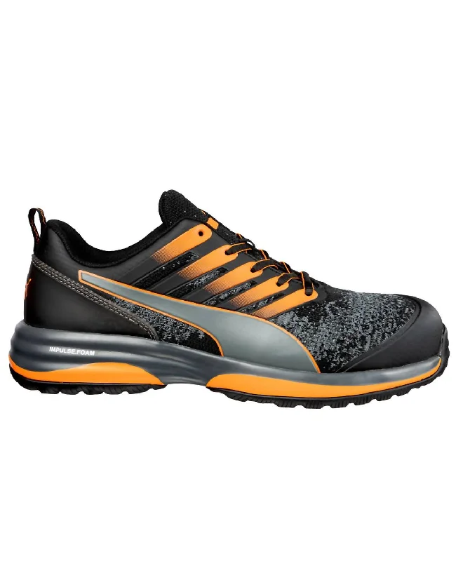 Men's Mesh Charge Low Eh Ct Work Shoes In Grey/black/orange