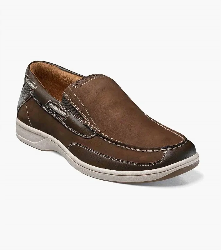 Men's Lakeside Moc Toe Slip On - Extra Wide Width In Brown