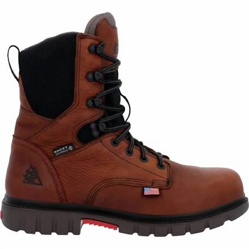 Men's Worksmart 8" Waterproof Composite Toe Work Boot - Wide Width In Brown