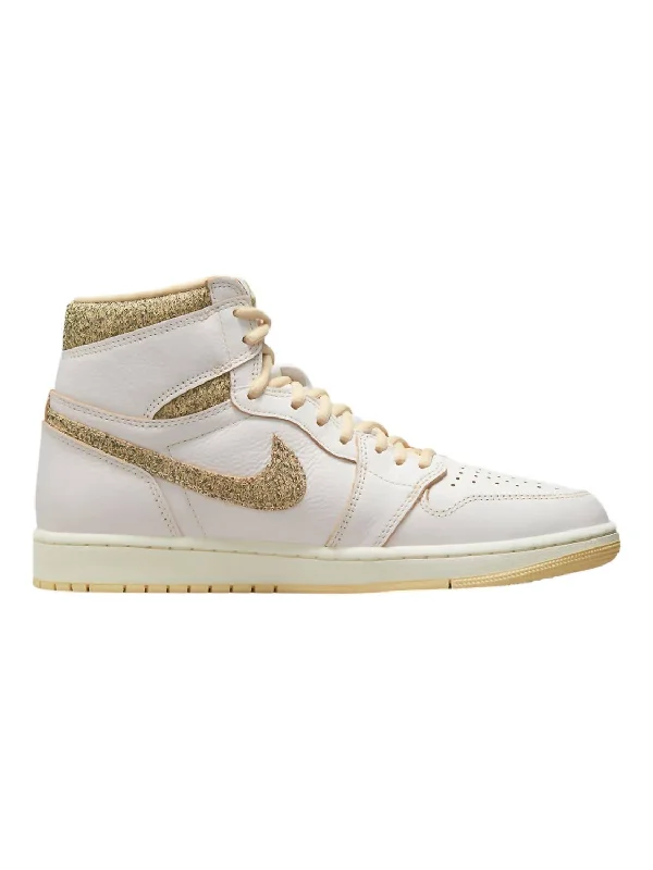 Men's 1 Retro High Og Sneaker In Sail/pale Vanilla-Black