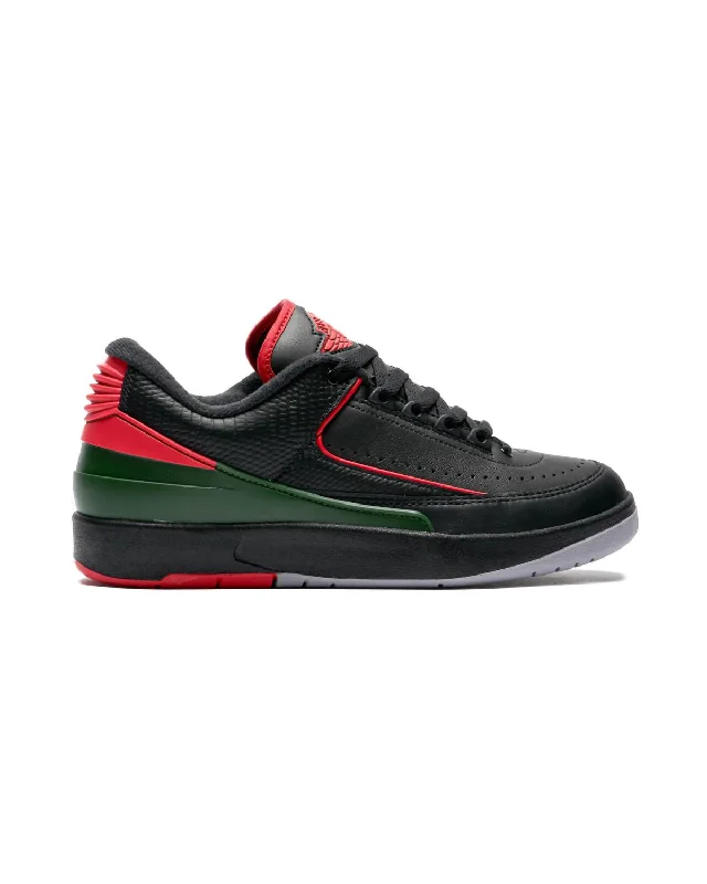 Men's 2 Retro Low Christmas Sneaker In Black/fire Red/cement Grey