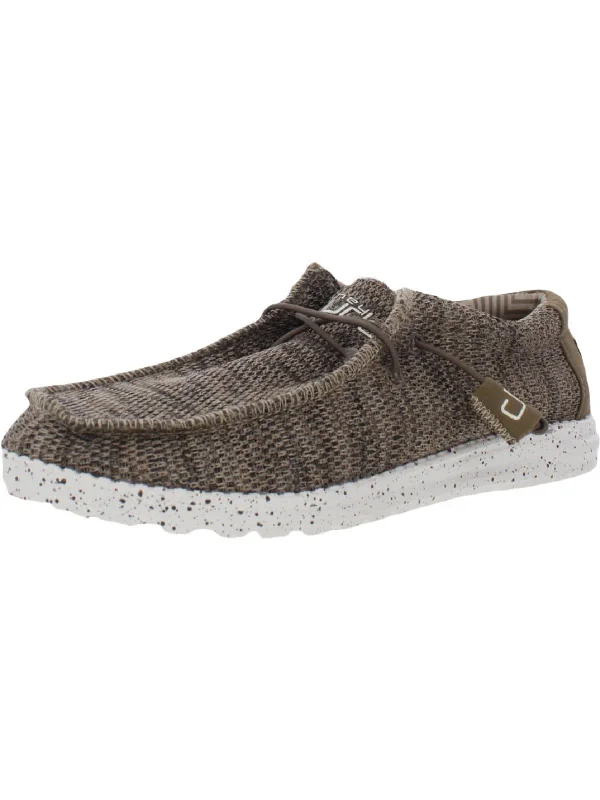 Wally Sox Mens Knit Ankle Slip-On Sneakers