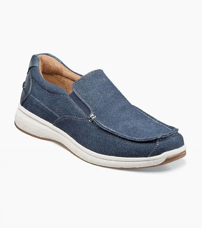 Men's Great Lakes Canvas Moc Toe Slip On - Medium Width In Navy