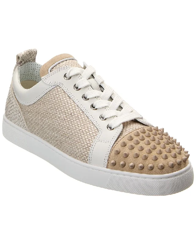 Christian Louboutin Louis Junior Spikes Orlato Linen & Suede Sneaker