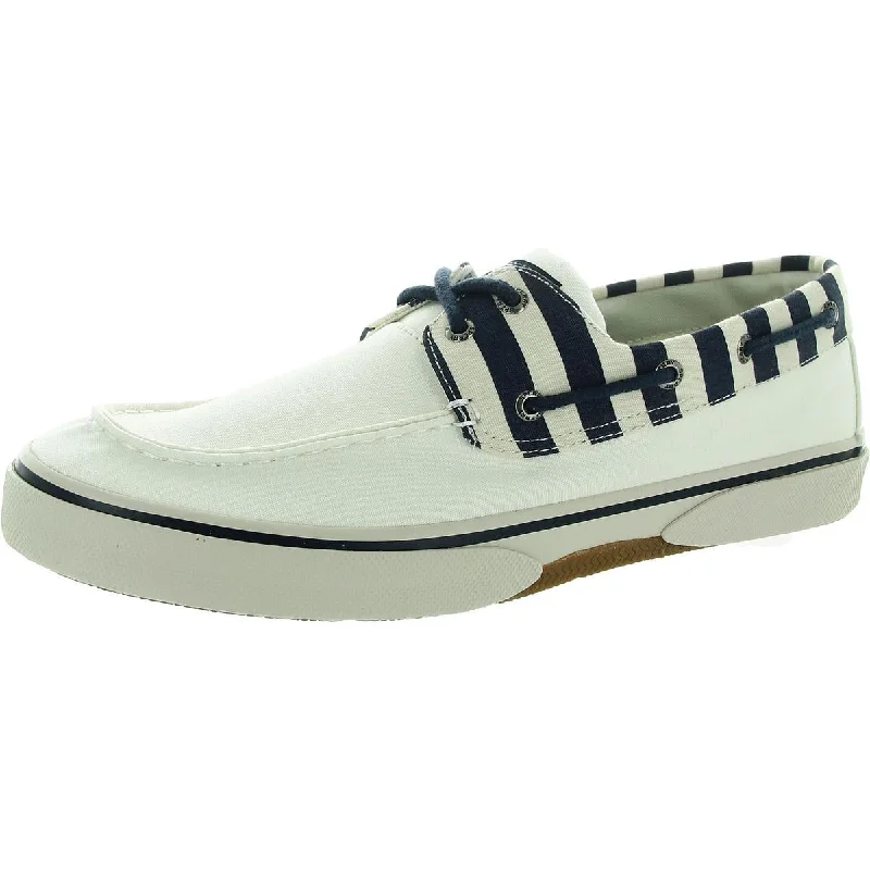 Halyard 2-Eye Vintage Mens Striped Canvas Boat Shoes