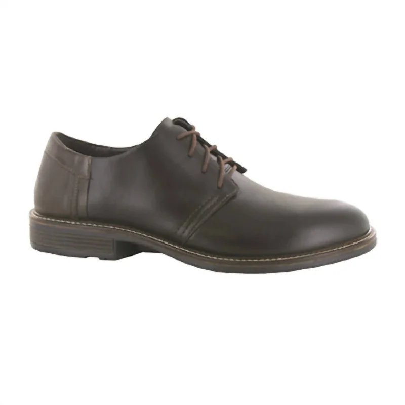 Men's Chief Leather Shoe In Black Raven/walnut