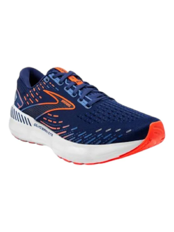 Men's Glycerin Gts 20 Running Shoes In Blue Depths/palace Blue/orange