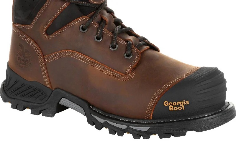 Men's Rumbler 8" Composite Toe Waterproof Work Boot - Wide Width In Brown