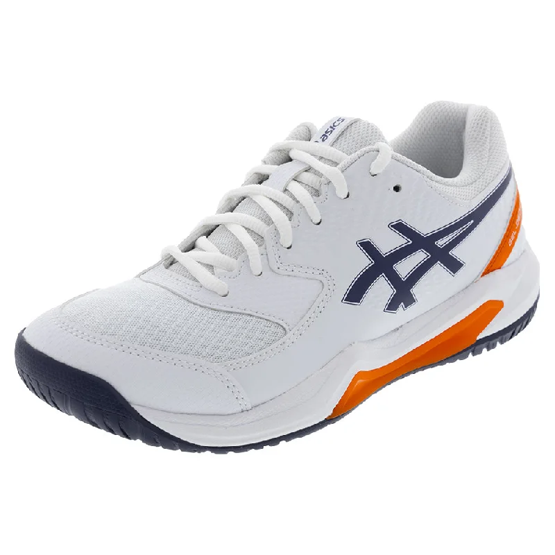 Men`s GEL-Dedicate 8 Tennis Shoes White and Indigo Fog