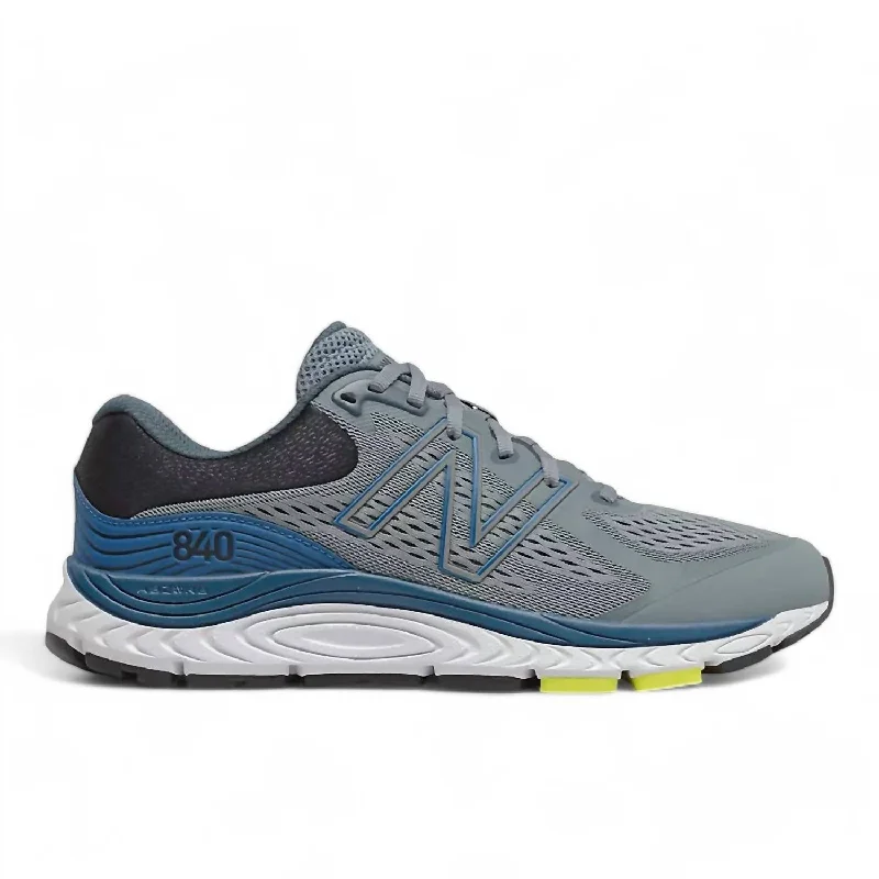 Men's 840 V5 Running Shoes In Grey/blue