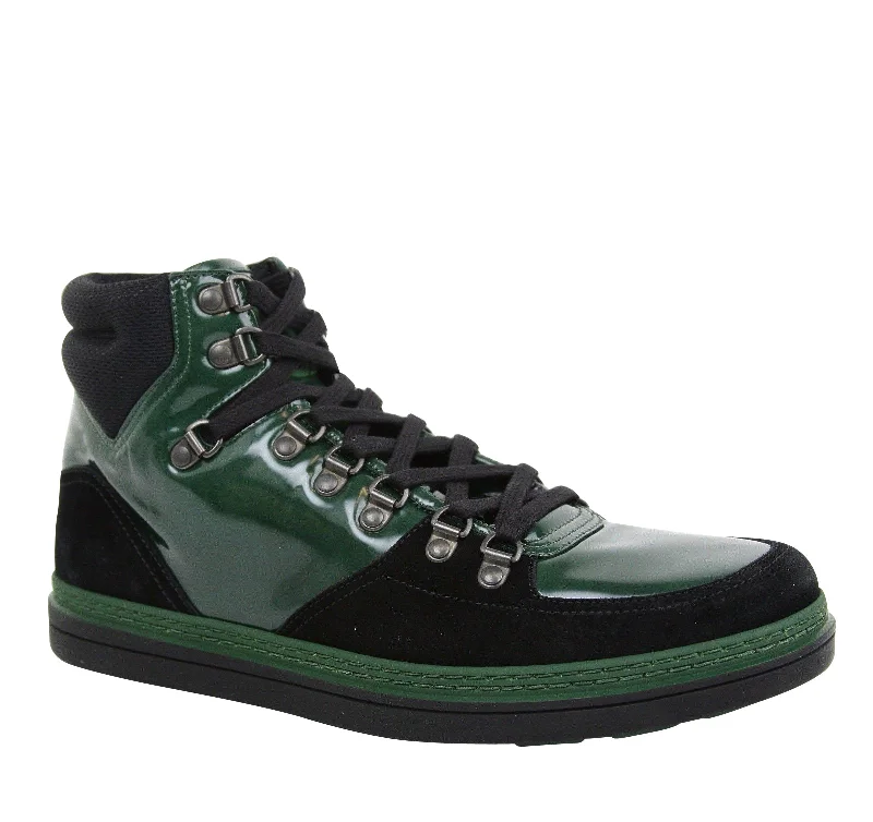 Gucci Men's Contrast Combo High top  Suede Leather Sneaker