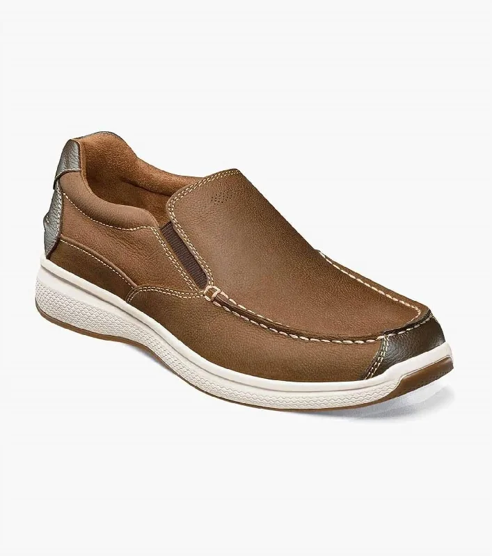 Men's Great Lakes Moc Toe Slip On - Wide Width In Stone