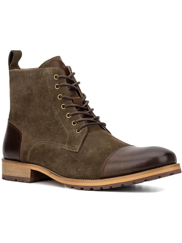 Seth Mens Suede Toe Cap Combat & Lace-up Boots