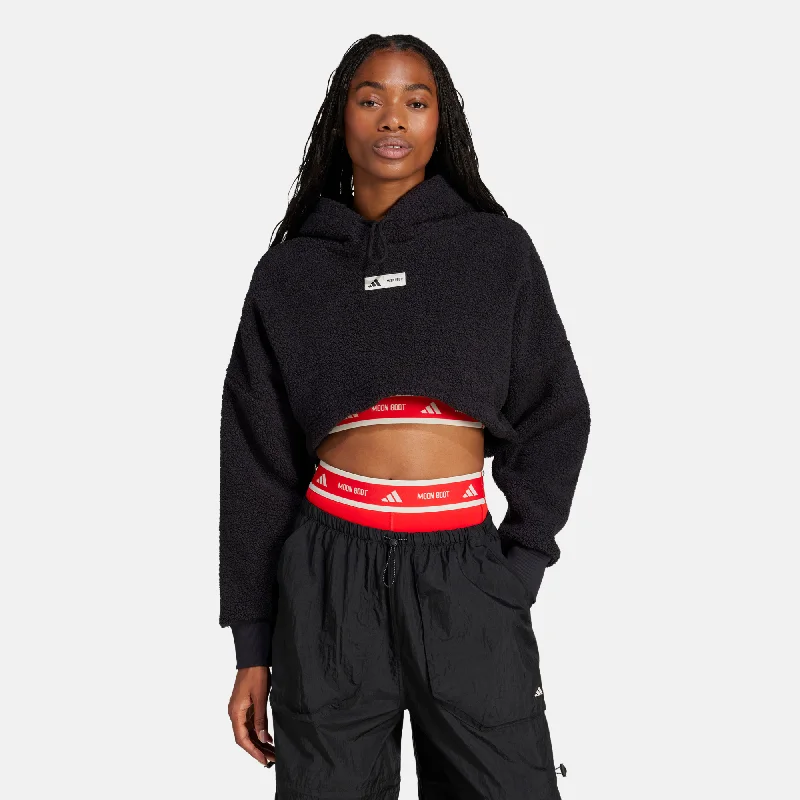 Adidas x MOON BOOT Women's Black Cropped Hoodie