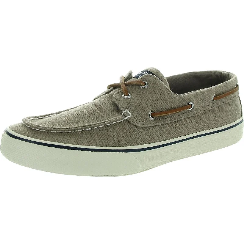 Mens Lace-Up Canvas Boat Shoes