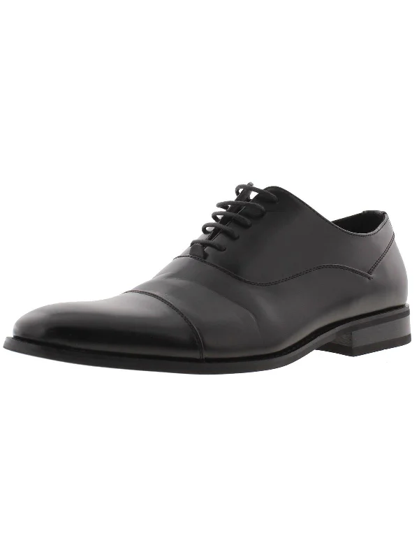 Half Time Mens Faux Leather Front Lace Oxfords