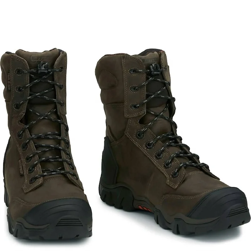 Cross Terrain 8" Waterproof Insulated Comp Toe (Wide Width) In Brown