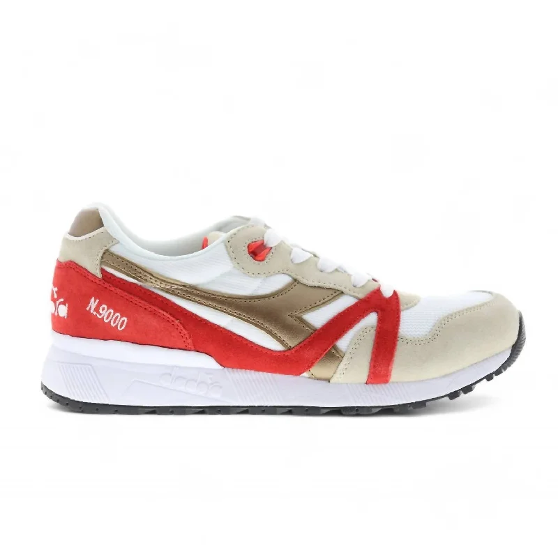 Men's N9000 Spark Running Shoes In White/fog/rich Gold