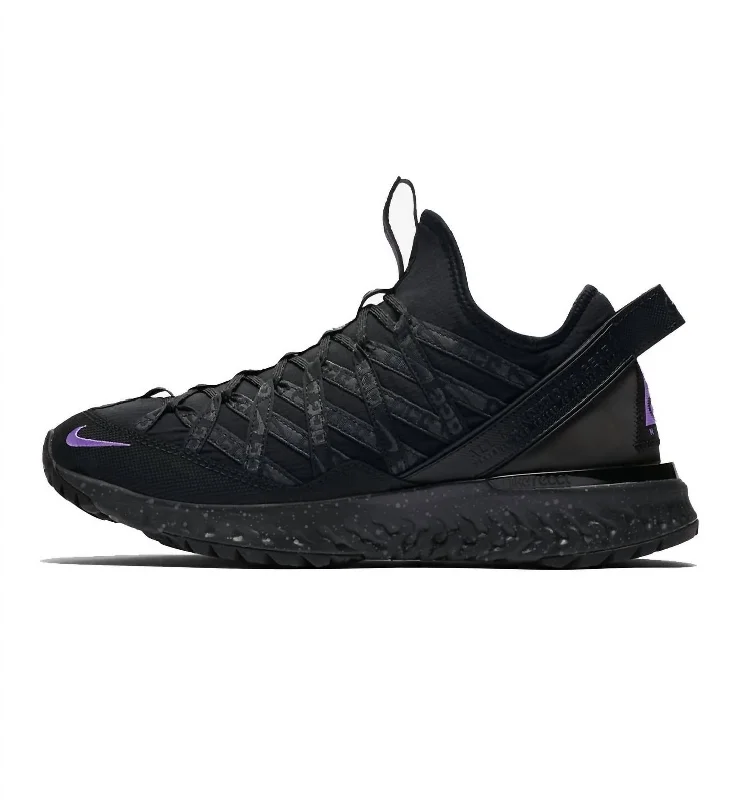 Men's Acg React Terra Gobe Shoes In Black/space Purple/anthracite