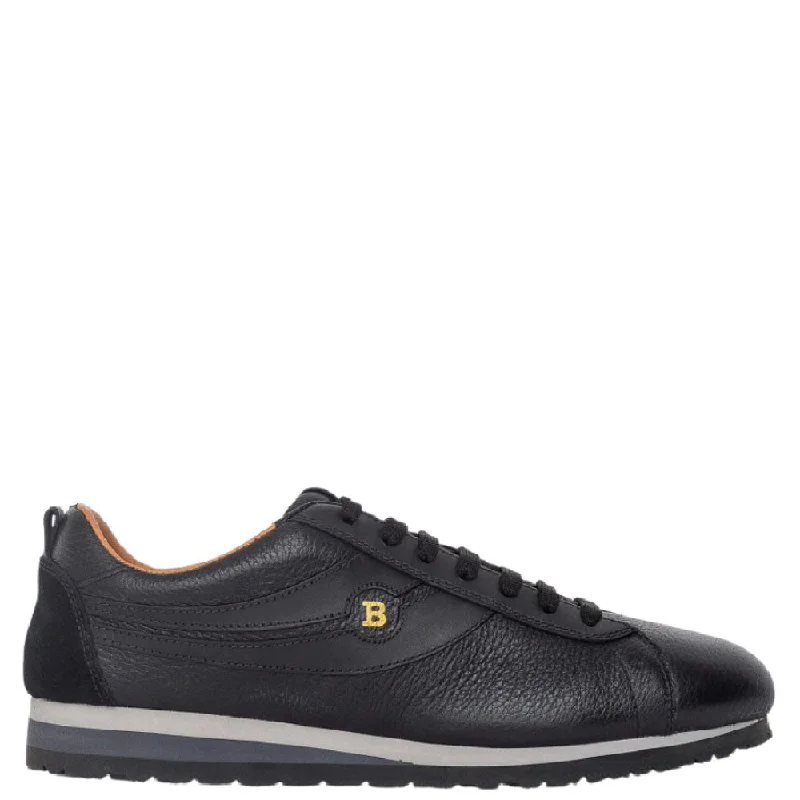 Bally Bredy 6222737 Men's Black Deer Leather Sneakers