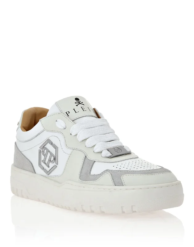 Mix Leather Lo-Top Sneakers