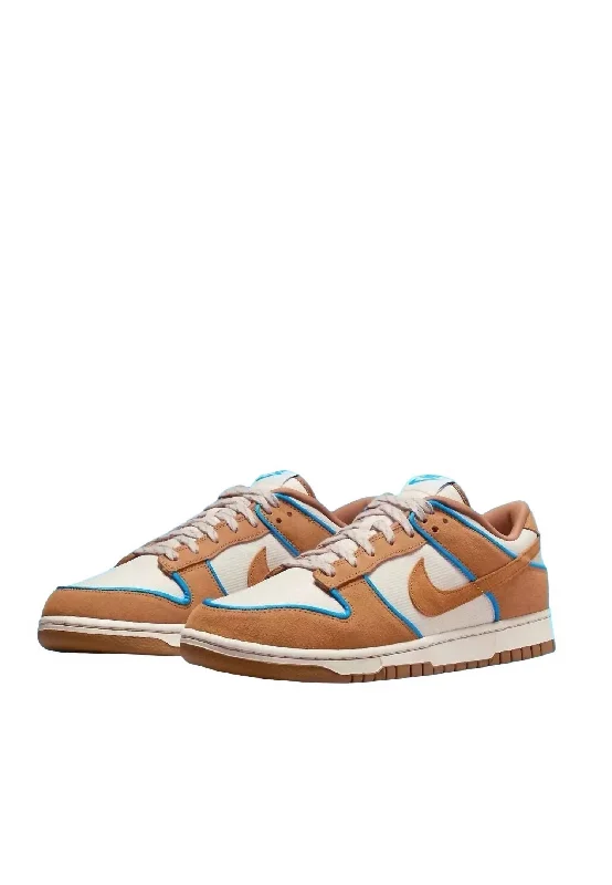 Men's Dunk Low Retro Premium Sneakers In Light Orewood Brown/light British Tan/photo Blue