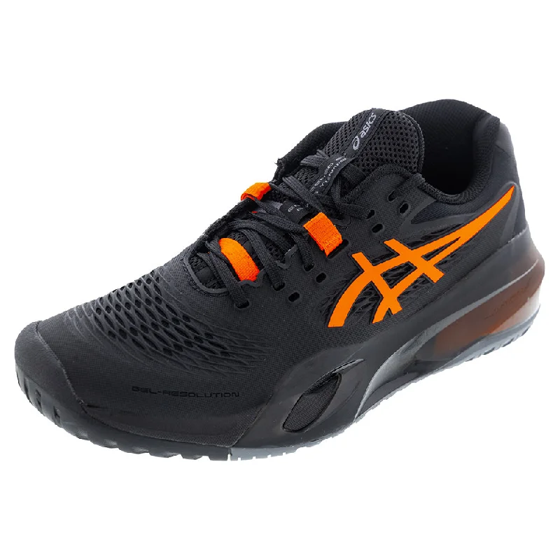 Men`s GEL-Resolution X Tennis Shoes Black and Shocking Orange