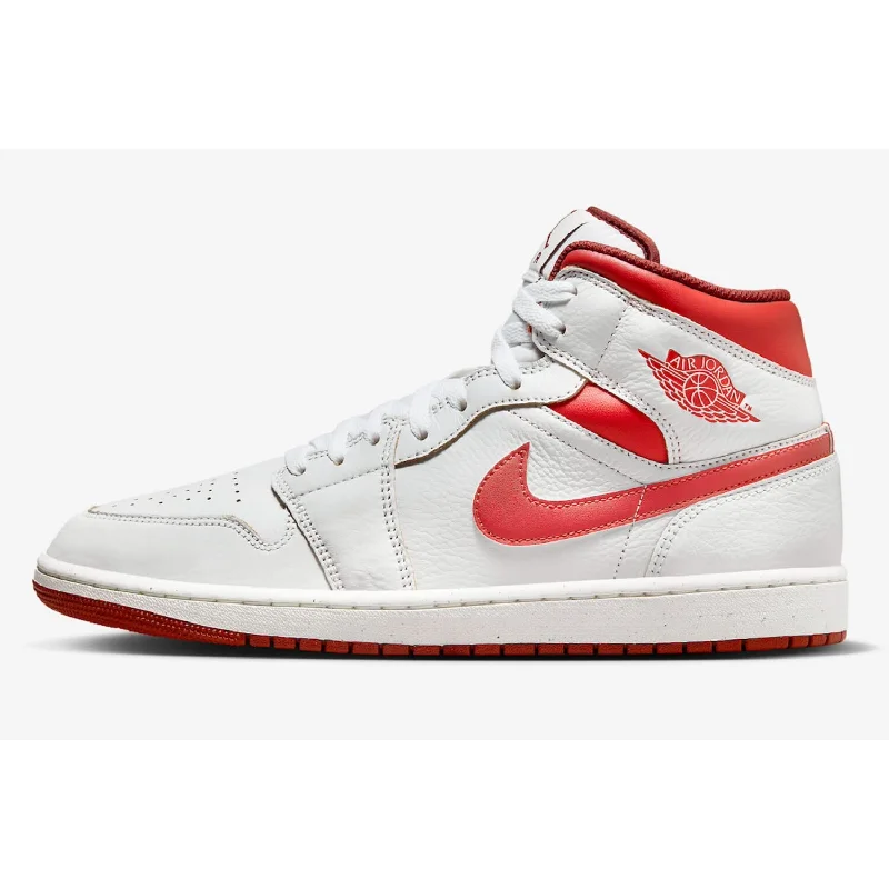 Nike Air Jordan 1 Mid SE White/Lobster-Dune Red-Sail  FJ3458-160 Men's