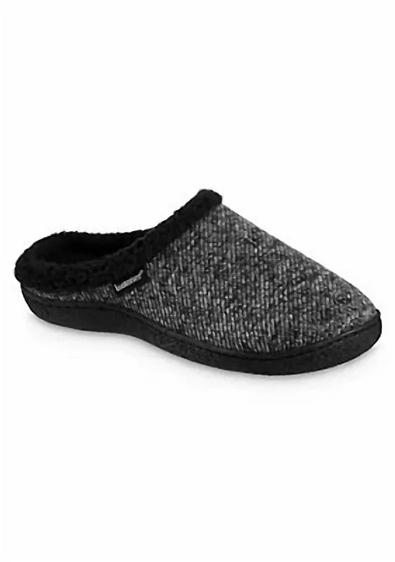 Men's Herringbone Harvey Comfort Slipper In Black