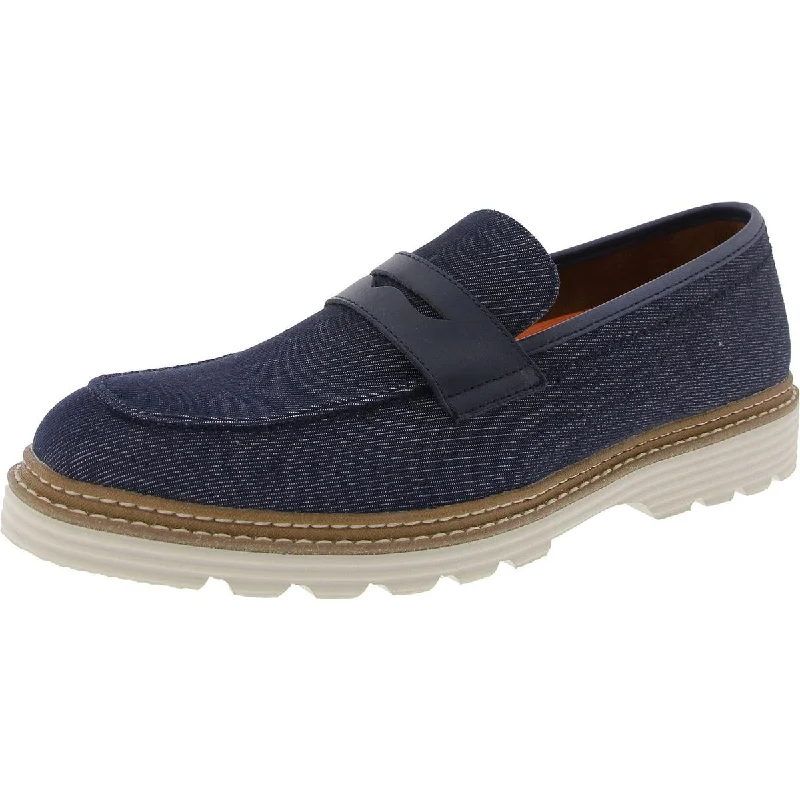 Mens Embellished Denim Slip-on Shoes