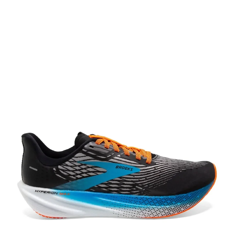 Men's Hyperion Max Running Shoes In Black/grey/orange Clown Fish