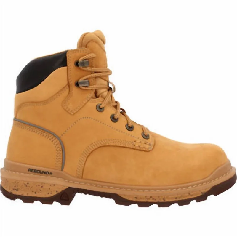 Men's Rams Horn Waterproof Composite Toe Work Boot - Wide Width In Wheat