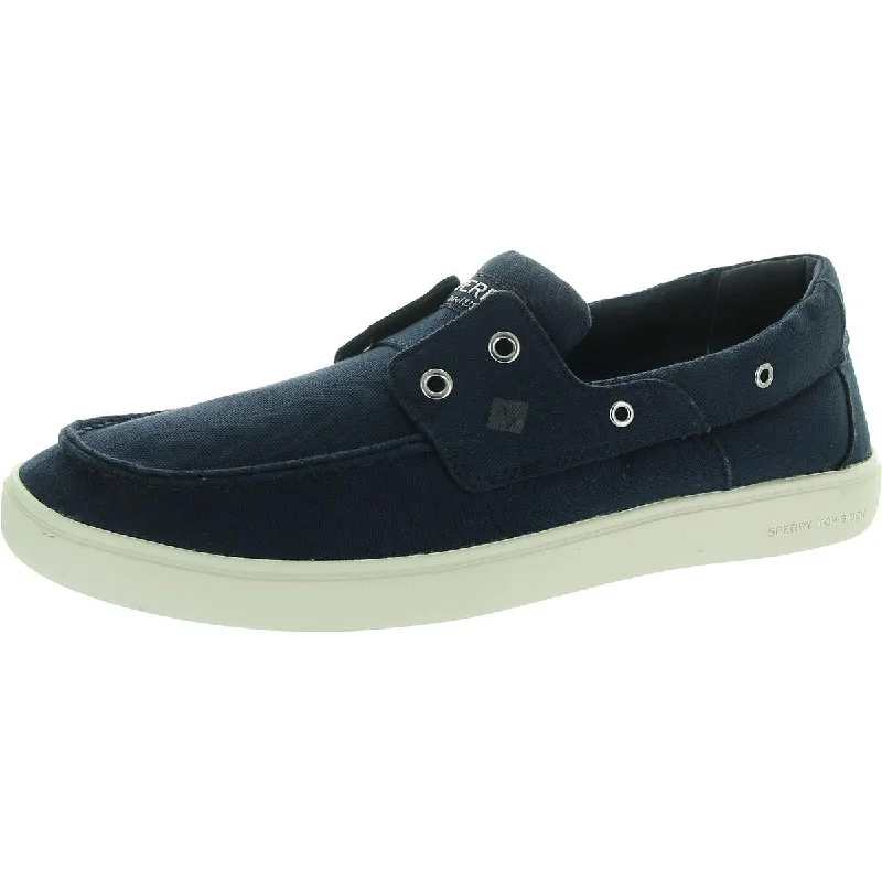 Mens Laceless Canvas Boat Shoes