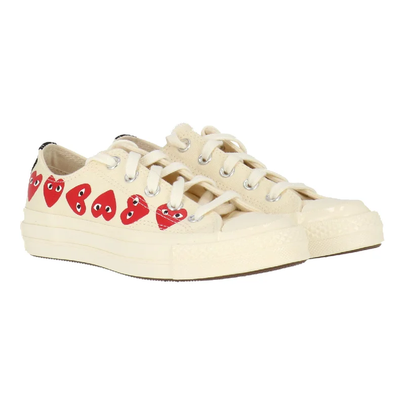 Comme Des Garcons Mens White Chuck Taylor All Star '70 Low Multi Heart Sneaker