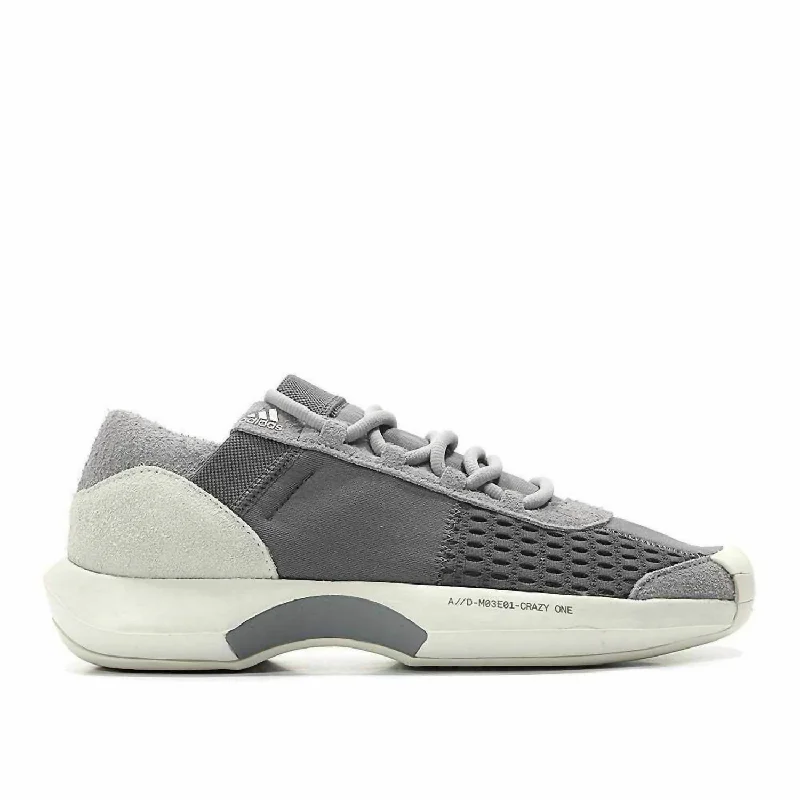 Men's Crazy 1 Adv Shoes In Grey Three/grey Four/power Red