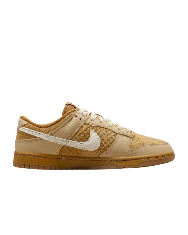 Men's Dunk Low Retro Waffle Sneakers In Wheat/sesame/black/coconut Milk