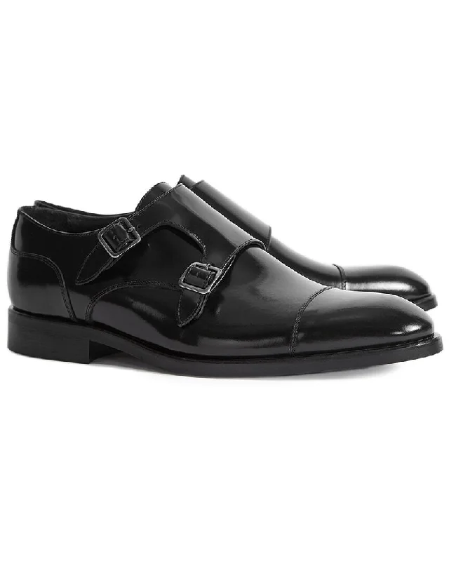 Reiss Rivington Patent Double Monk Strap Shoe