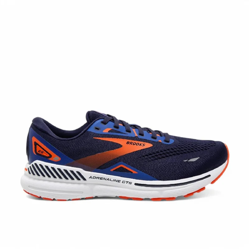 Men's Adrenaline Gts 23 Running Shoes In Navy/orange