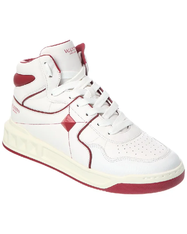 Valentino Leather High-Top Sneaker