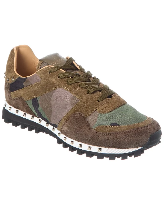 Valentino Camo Canvas & Leather Sneaker