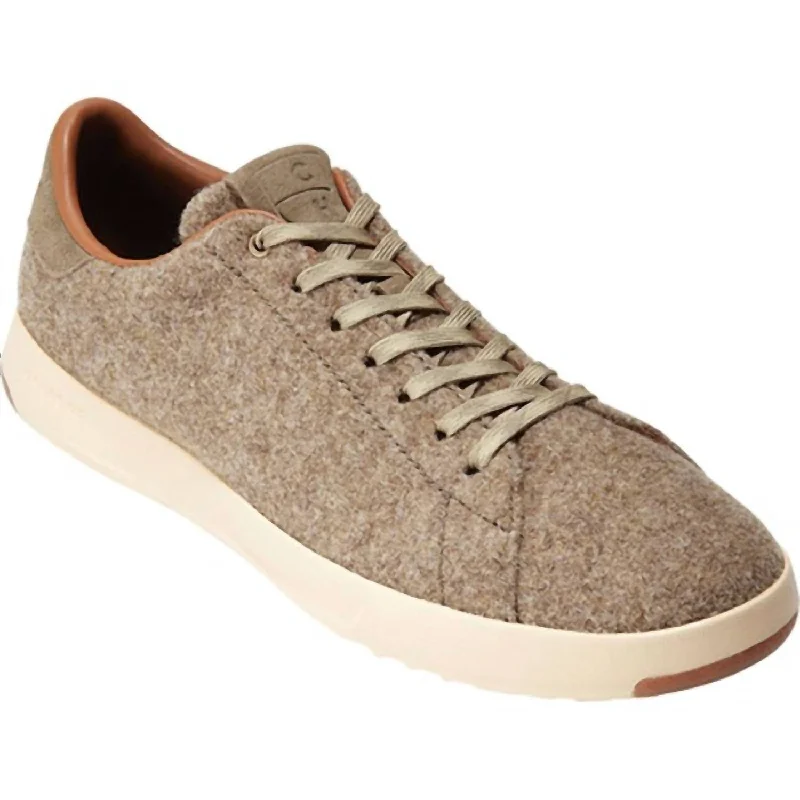 Men's Grandpro Tennis Sneaker In Soft Sage Wool/suede